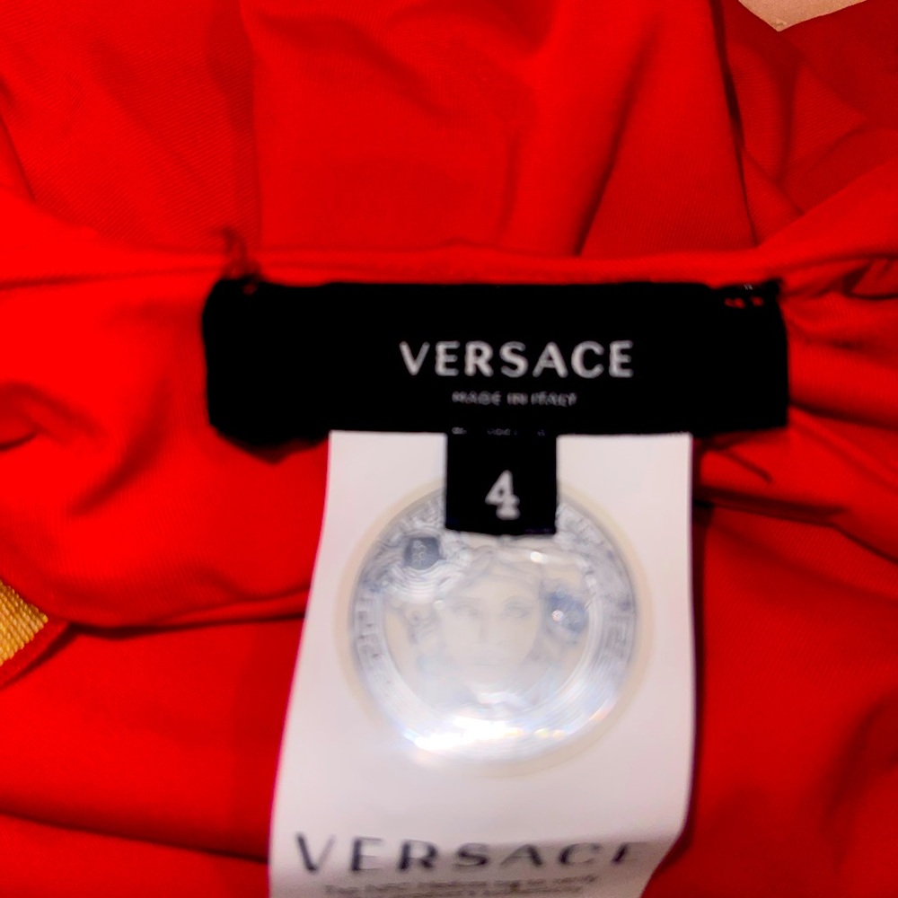 Versace Red Bodysuit One Piece with High-Cut Design - Picture 6 of 7